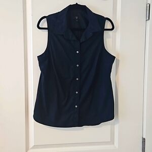 J. Crew Navy blue sleeveless button up sz 12